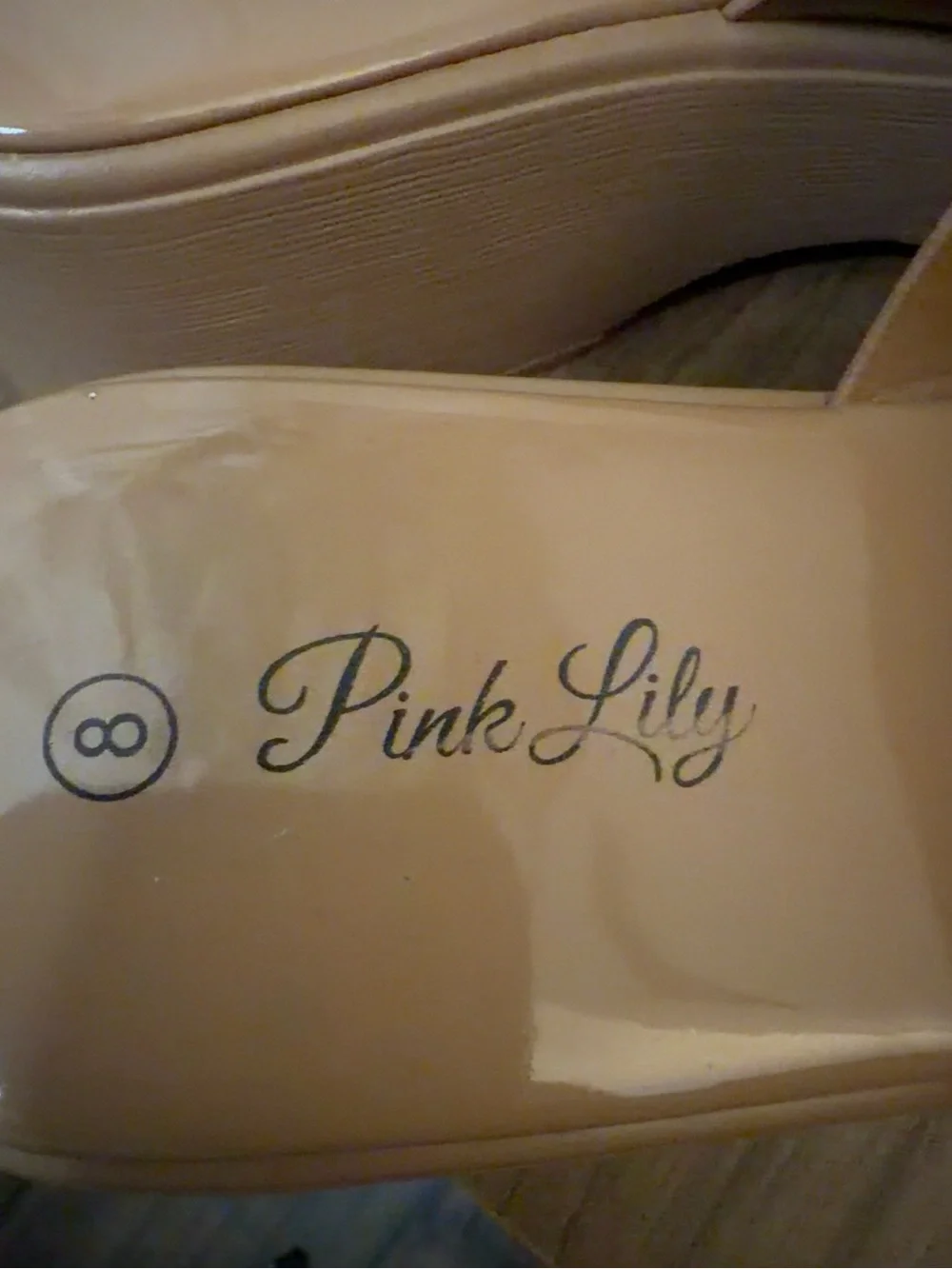 Pink Lily Tan Nude Chunky Platform Slide Sandals Size 8